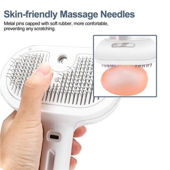 Spray Cat Brush - Self Cleaning Pet Grooming Brush with Mist & Release Button - Picture 4 of 7